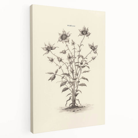 Abstract minimalist design wall art collection on stretched canvas showcasing a side view of elegant geometric patterns in soft earth tones, perfect for modern decor.