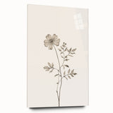 Acrylic glass wall art showcasing an abstract minimalist design in soft pastel colors, elegantly displayed from a side view, perfect for modern decor.