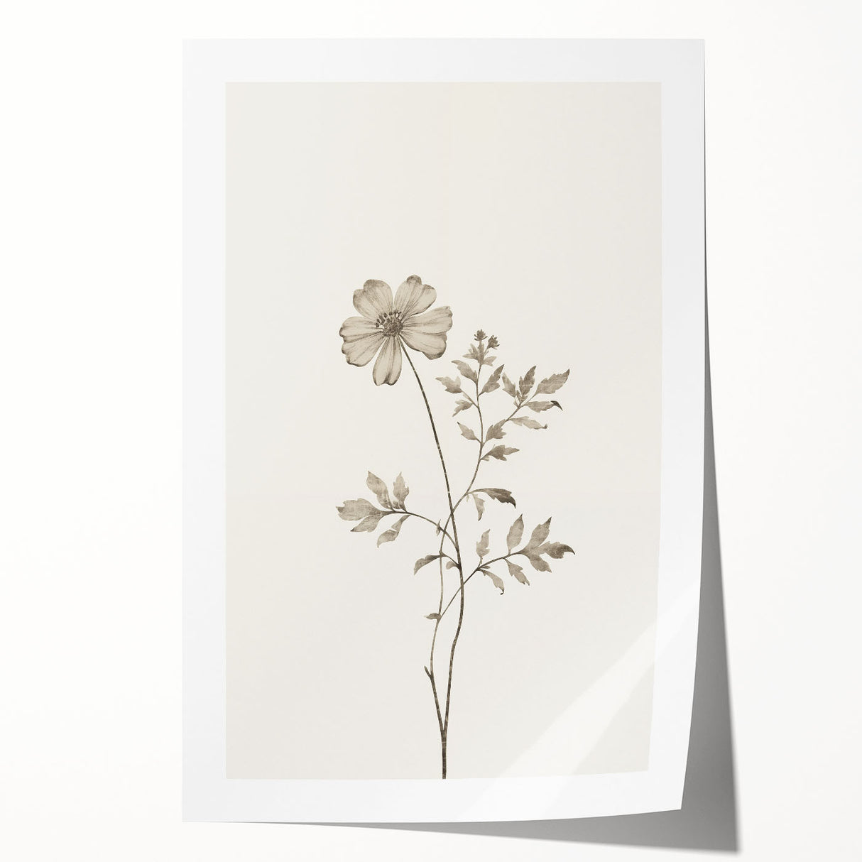 Abstract minimalist wall art print showcasing soft pastel colors and geometric shapes, rolled and ready for framing, perfect for modern home decor.