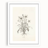 Abstract minimalist wall art design in a sleek white frame with matting, showcasing a modern geometric pattern, perfect for contemporary home decor.