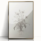 Framed acrylic wall art featuring an abstract minimalist design with gold accents, ideal for modern home decor. Perfect for adding elegance to any room.