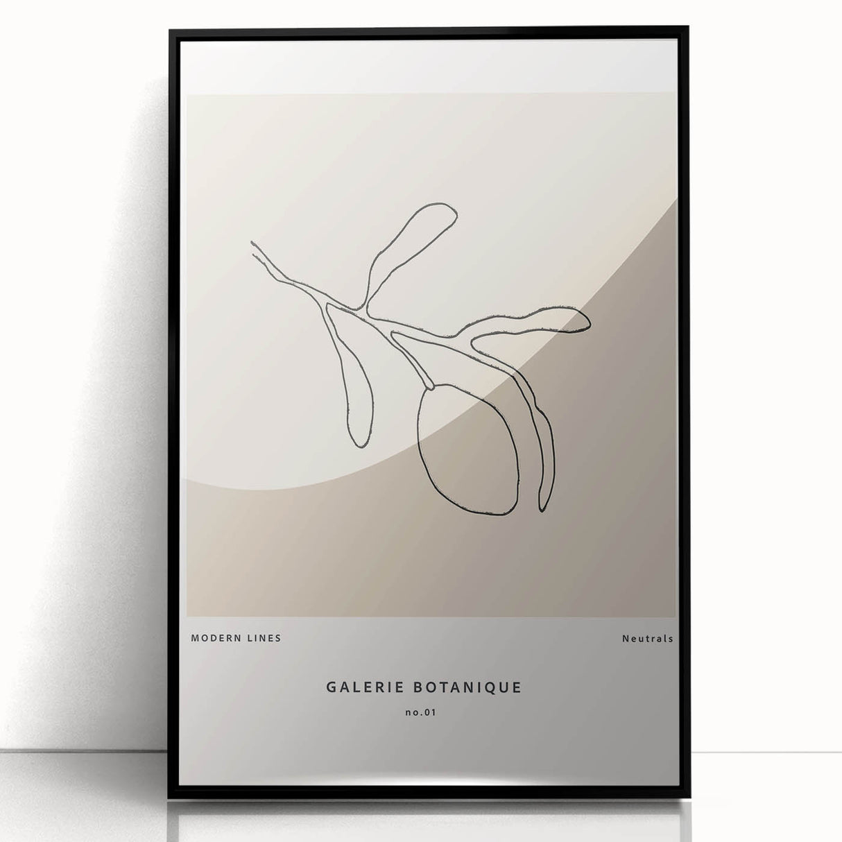 Framed abstract minimalist wall art collection featuring a sleek black design, ideal for modern decor. The artwork showcases a clean, sophisticated aesthetic that enhances any interior space.
