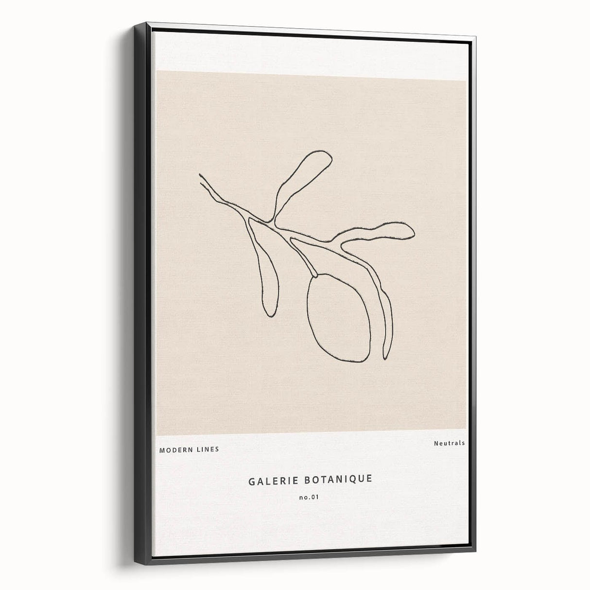 Framed abstract minimalist wall art design showcasing a sleek black canvas with geometric patterns, ideal for modern decor, viewed from the side.