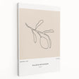 Stretched canvas displaying an abstract minimalist design in soft beige and gray tones, showcasing a modern art aesthetic ideal for contemporary home decor.