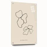 Abstract minimalist wall art collection displayed in a side view, showcasing acrylic glass finish and stylish pin mounting, perfect for modern decor.