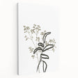 Abstract minimalist wall art collection showcasing a stretched canvas design with soft neutral tones and geometric shapes, viewed from the side, perfect for modern home decor.