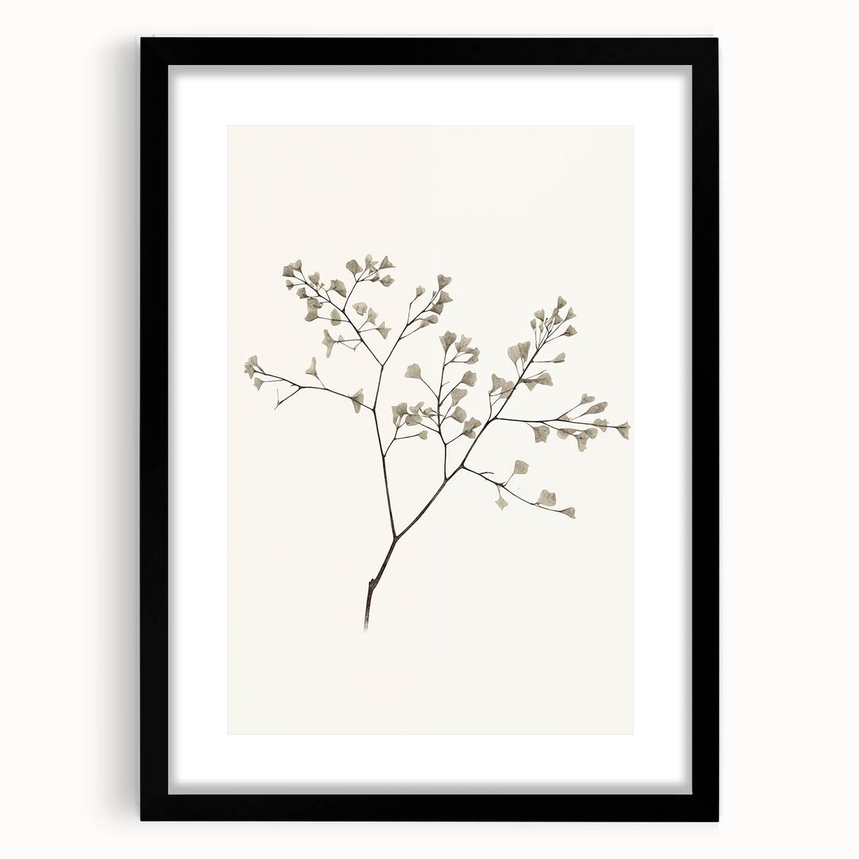 Abstract minimalist wall art design featuring a framed piece with a sleek black mat, showcasing modern aesthetics ideal for contemporary home decor.