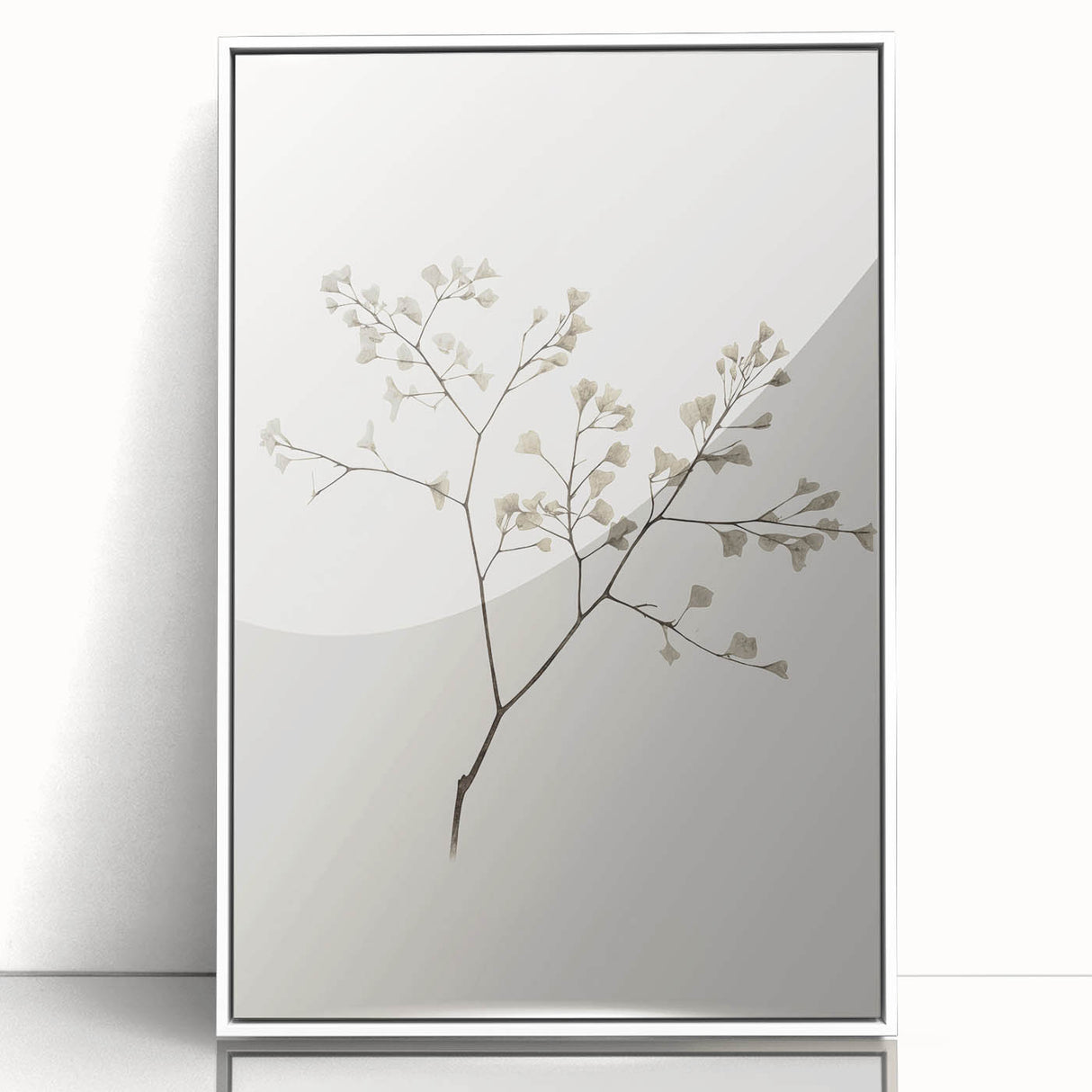 Framed abstract minimalist wall art design featuring soft pastel colors and geometric shapes, showcasing a modern aesthetic perfect for contemporary home decor.