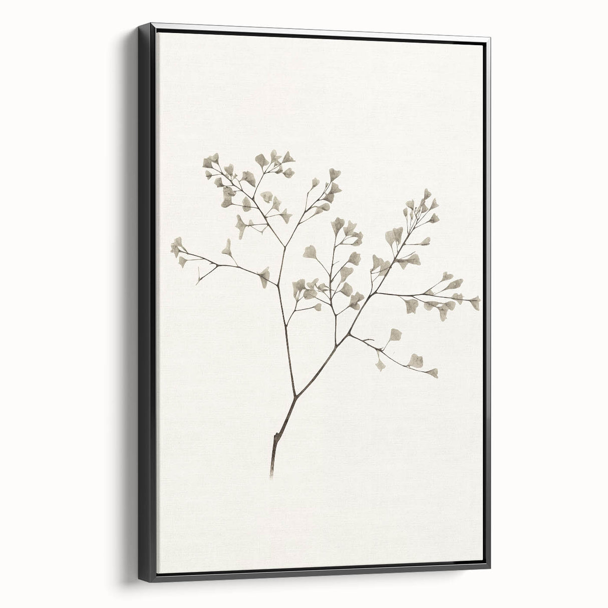 Framed canvas wall art showcasing an abstract minimalist design with a sleek black frame, emphasizing elegant simplicity and modern decor style, ideal for contemporary interiors.