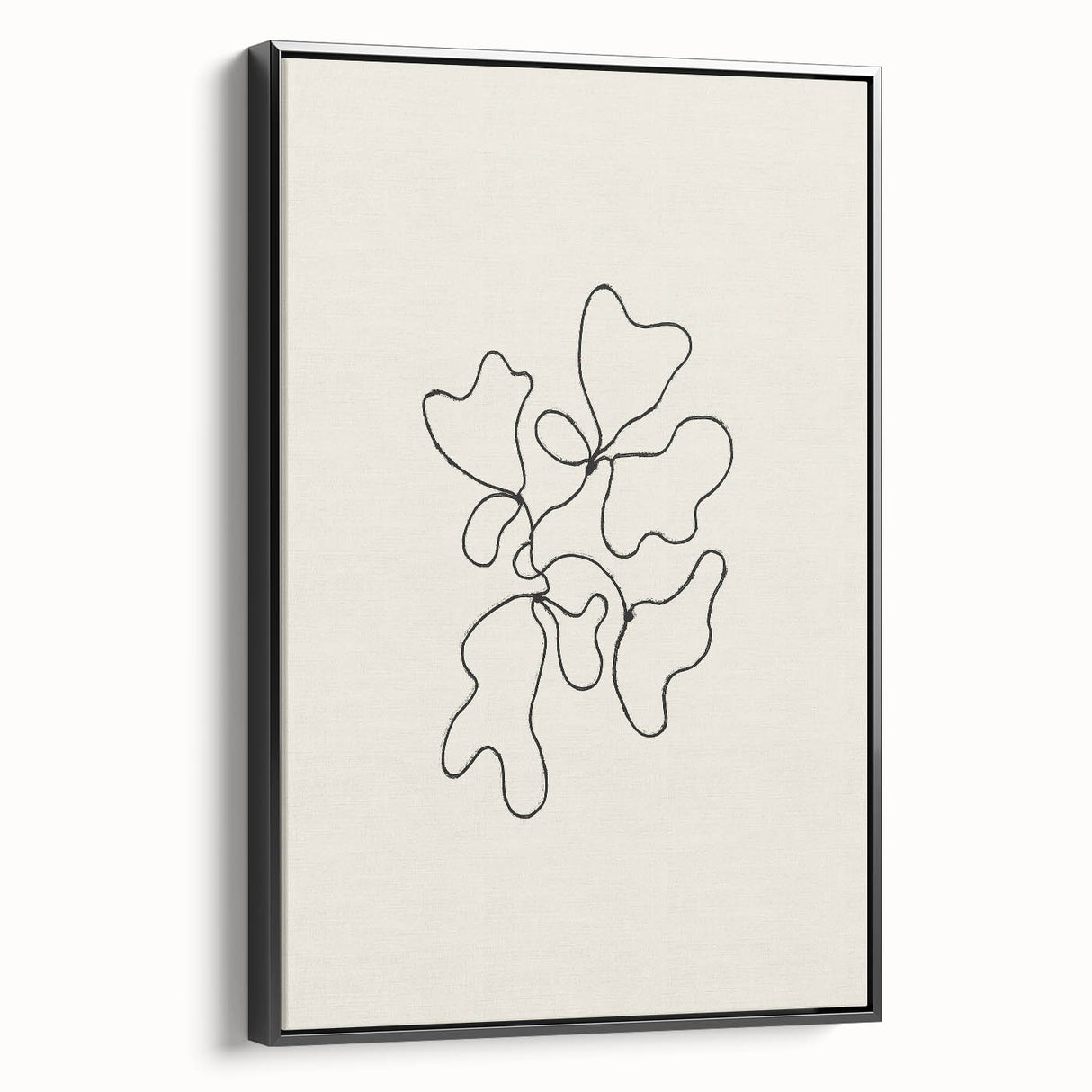 Abstract minimalist wall art collection featuring a framed canvas with a sleek black side view, ideal for modern home decor. Perfect for enhancing contemporary interiors.