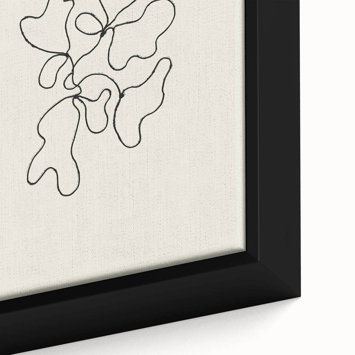 Close-up of a framed abstract minimalist wall art piece showcasing soft pastel colors and geometric shapes, perfect for modern home decor inspiration.