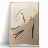 Framed abstract minimalist wall art design featuring a white background with subtle geometric patterns, ideal for modern home decor, enhancing aesthetic appeal.