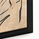 Abstract minimalist wall art collection featuring a close-up of a framed canvas design with soft pastel colors and geometric shapes, ideal for modern home decor.