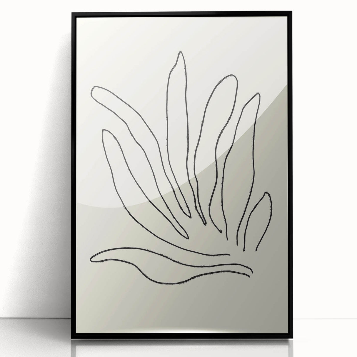 Framed abstract minimalist wall art design showcasing a black acrylic front, perfect for modern decor. Ideal for enhancing contemporary living spaces with elegance.
