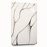 Acrylic glass wall art from the Abstract Minimalist Design 125 collection, showcasing a sleek side view with visible mounting pins, perfect for modern decor.