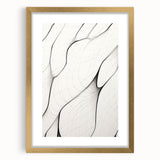 Abstract minimalist wall art design in a gold frame with a mat, showcasing geometric shapes and soft colors, ideal for modern home decor.