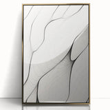 Framed acrylic wall art featuring an abstract minimalist design in gold tones. The piece showcases a sleek, modern aesthetic, perfect for contemporary decor.