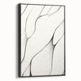 Framed abstract minimalist wall art featuring a sleek black design, showcasing a modern aesthetic. Perfect for contemporary home decor, enhancing any room's elegance.