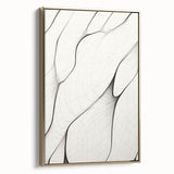 Framed canvas wall art showcasing an abstract minimalist design with gold accents, viewed from the side, perfect for contemporary home decor. Ideal for modern living spaces, this artwork adds elegance and sophistication to any room.