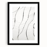 Abstract minimalist wall art design featuring a black frame with a mat, showcasing a sleek, modern aesthetic ideal for contemporary home decor. This artwork adds sophistication and elegance to any living space or office environment.