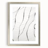 Abstract minimalist wall art collection featuring a silver frame with matting, displayed from the front, showcasing a modern design ideal for contemporary decor.