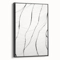 Framed abstract minimalist wall art collection showcasing a black canvas with a sleek side view, perfect for modern home decor and artistic interiors.