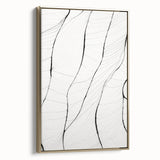 Framed minimalist wall art featuring an abstract design in gold tones, showcasing a sleek side view that highlights its elegant finish, perfect for modern decor.