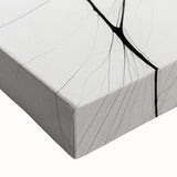 Close-up of a stretched canvas showcasing an abstract minimalist design in soft pastel hues, ideal for modern home decor and artistic interior enhancements.