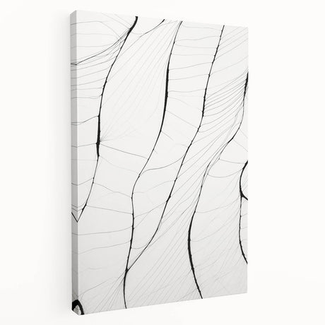 Abstract minimalist wall art design showcasing soft earth tones and geometric shapes on a stretched canvas, viewed from the side, perfect for modern decor.