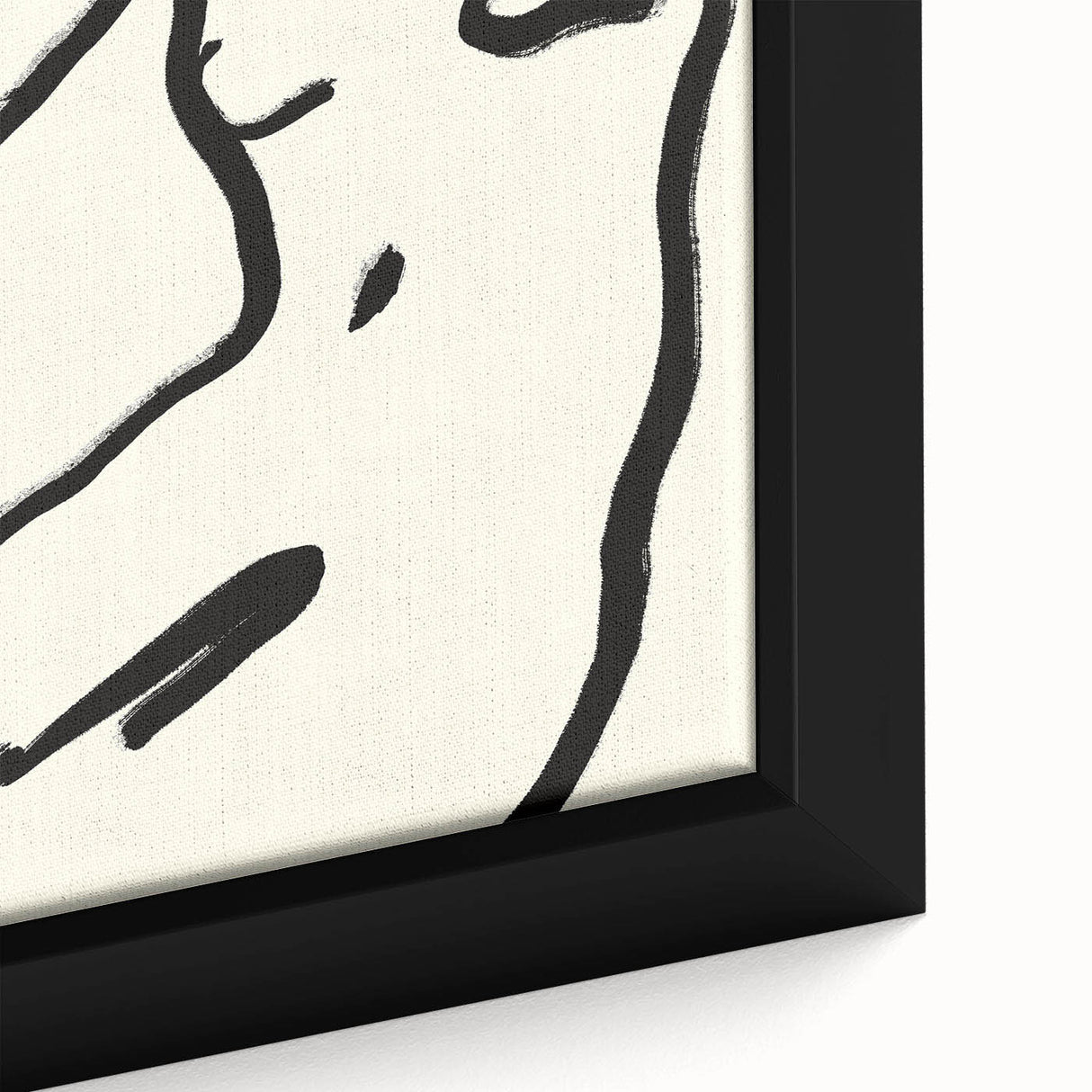 Close-up of a framed canvas featuring an abstract minimalist design in neutral tones, showcasing smooth textures and subtle brush strokes, perfect for modern decor.