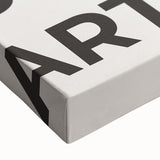 Close-up of a stretched canvas featuring an abstract minimalist design in soft pastels, showcasing fluid shapes and textures, perfect for modern home decor.