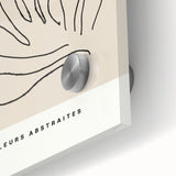 Close-up of abstract minimalist wall art featuring vibrant colors and geometric shapes, displayed in a modern setting, perfect for contemporary decor.