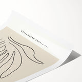 Abstract minimalist wall art print featuring soft pastel colors and geometric shapes, elegantly rolled and ready for framing, perfect for modern home decor.