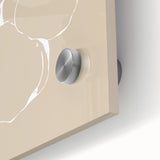 Close-up of an abstract minimalist wall art design featuring soft pastel colors and fluid shapes, showcasing a modern aesthetic perfect for home decor.