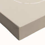 Close-up of an abstract minimalist wall art design on stretched canvas, showcasing soft beige tones and elegant brush strokes for modern decor.