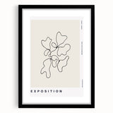 Minimalist black frame showcasing an abstract wall art design with a white mat, highlighting modern aesthetics for contemporary decor. Perfect for enhancing living spaces.