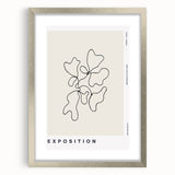 Minimalist wall art framed in silver, showcasing abstract geometric designs with a mat, perfect for modern home decor. Ideal for enhancing interior aesthetics.