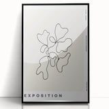 Framed abstract minimalist wall art design showcasing a sleek black frame, perfect for modern decor. Ideal for enhancing contemporary living spaces with sophistication.