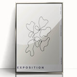 Framed abstract minimalist wall art design featuring a silver-acrylic front, showcasing sleek lines and subtle textures, perfect for modern decor.