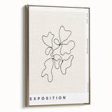 Framed abstract minimalist wall art featuring a gold design, showcasing a sleek side view against a neutral backdrop, perfect for modern decor.