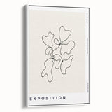 Framed abstract minimalist wall art collection showcasing a sleek white canvas design, ideal for modern decor. Side view highlights its elegant presentation and clean lines.