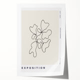 Abstract minimalist wall art design featuring soft pastel colors and geometric shapes, presented as a rolled print in a protective cardboard tube for shipping.
