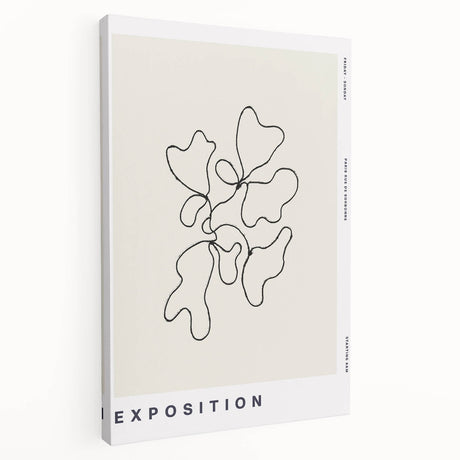 Stretched canvas art showcasing an abstract minimalist design with soft, muted colors, ideal for modern decor. Side view highlights the canvas's depth and texture, perfect for enhancing contemporary living spaces.