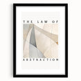 Black-framed abstract minimalist wall art showcasing a geometric design, featuring elegant lines and muted colors, ideal for modern home decor.