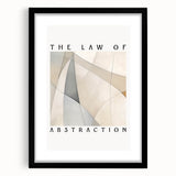 Black-framed abstract minimalist wall art showcasing a geometric design, featuring elegant lines and muted colors, ideal for modern home decor.