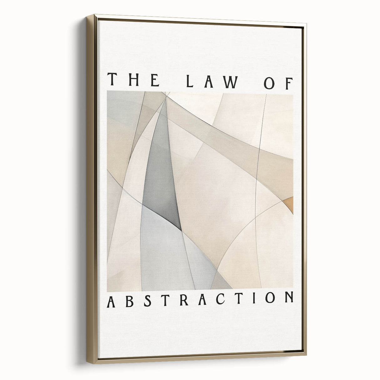Framed canvas wall art showcasing an abstract minimalist design in gold tones, highlighting elegant lines and shapes for modern decor. Perfect for contemporary interiors.