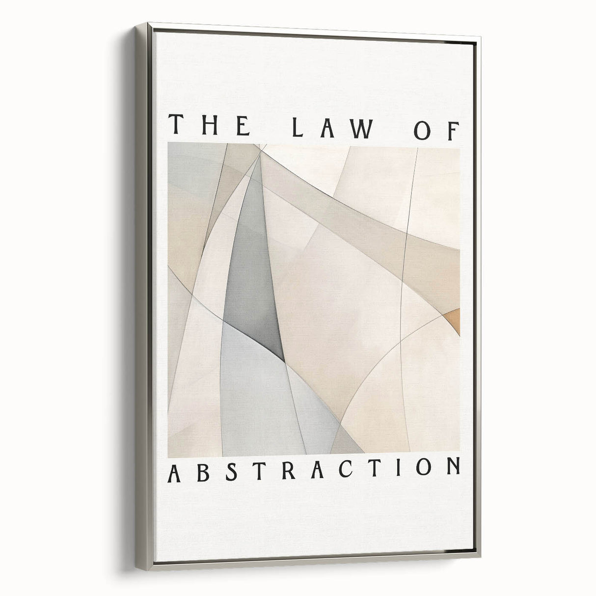 Framed abstract minimalist wall art design showcasing a silver side view, emphasizing sleek lines and modern aesthetics, perfect for contemporary decor.