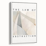 Framed abstract minimalist wall art in a white setting, showcasing geometric shapes and soft colors, perfect for modern home decor. Ideal for enhancing interior aesthetics.