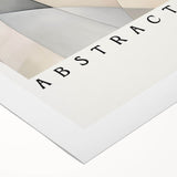 Abstract minimalist wall art design on rolled canvas featuring soft, muted colors and geometric shapes, ideal for modern home decor. The artwork is packaged in a durable cardboard tube for safe delivery.