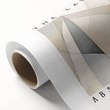 Abstract minimalist wall art design on rolled canvas, showcasing a blend of soft pastel colors and geometric shapes, ideal for modern home decor. Perfectly packaged for safe delivery in a durable cardboard tube.